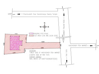 Residence of 672 sft in 6.5 cent plot near kaichoondy for sale